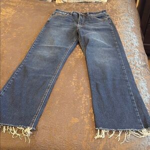 Raw hem bootcut jeans